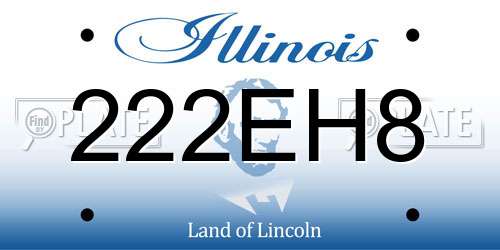 222EH8 Illinois License Plate