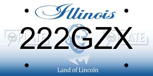 222GZX Illinois License Plate