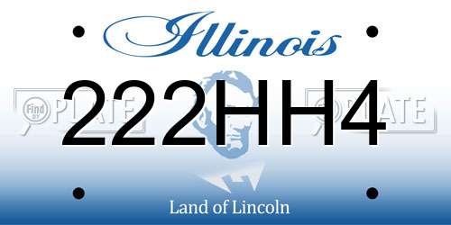 222HH4 Illinois License Plate