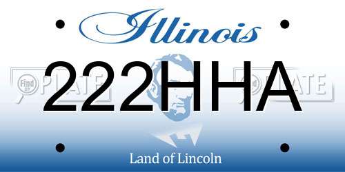 222HHA Illinois License Plate