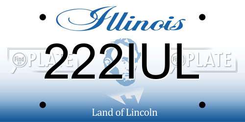 222IUL Illinois License Plate