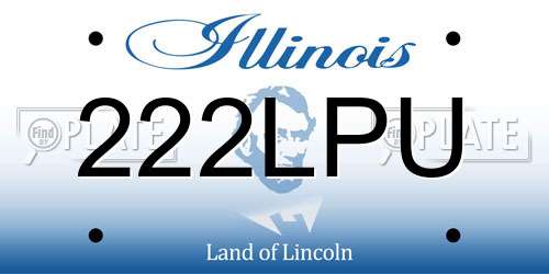222LPU Illinois License Plate