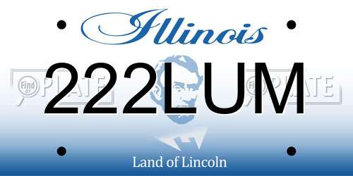 222LUM Illinois License Plate