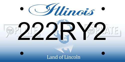 222RY2 Illinois License Plate