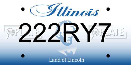 222RY7 Illinois License Plate