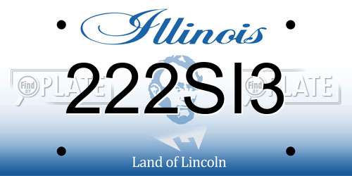 222SI3 Illinois License Plate