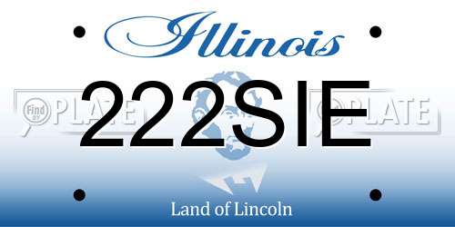222SIE Illinois License Plate