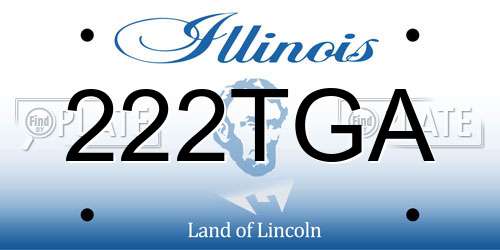 222TGA Illinois License Plate