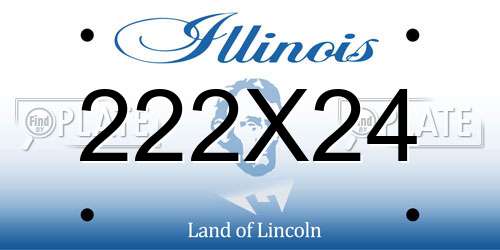 222X24 Illinois License Plate
