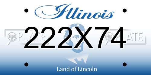 222X74 Illinois License Plate