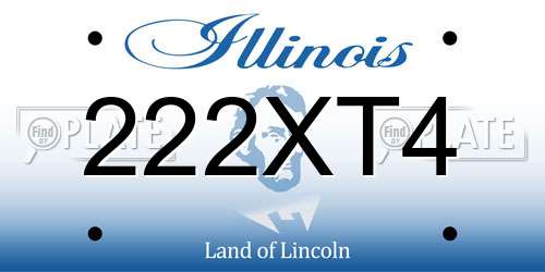 222XT4 Illinois License Plate
