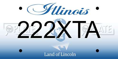 222XTA Illinois License Plate