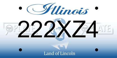 222XZ4 Illinois License Plate