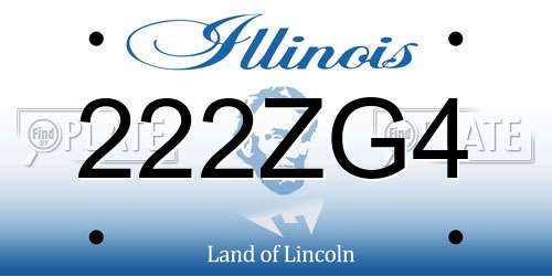 222ZG4 Illinois License Plate