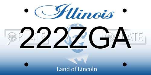222ZGA Illinois License Plate