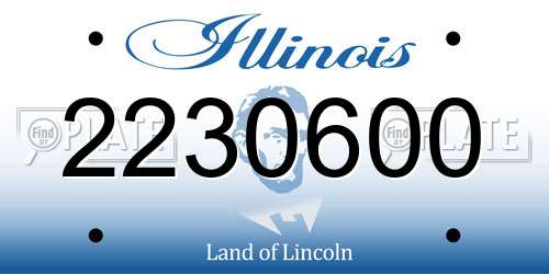 2230600 Illinois License Plate