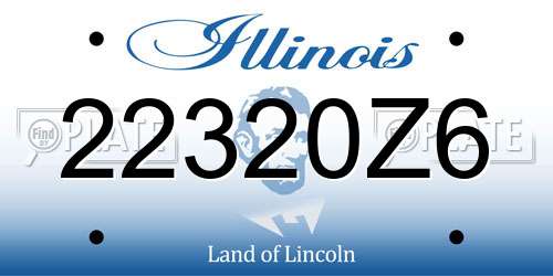 22320Z6 Illinois License Plate