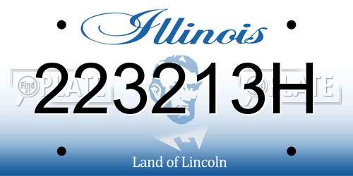 223213H Illinois License Plate