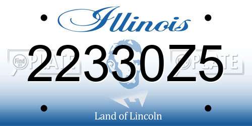 22330Z5 Illinois License Plate