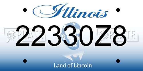 22330Z8 Illinois License Plate