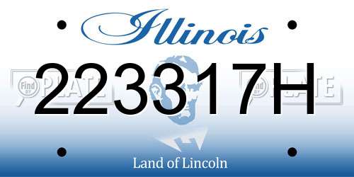 223317H Illinois License Plate