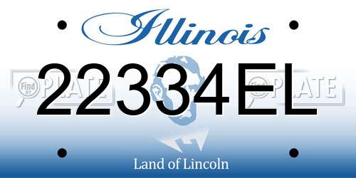 22334EL Illinois License Plate