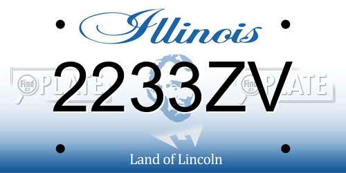 2233ZV Illinois License Plate