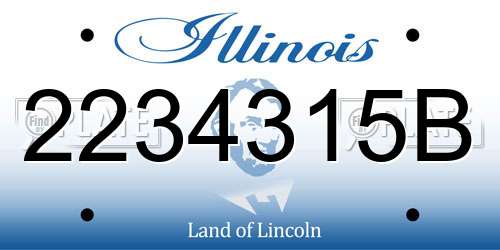 2234315B Illinois License Plate