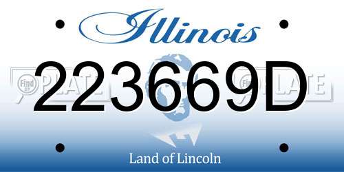 223669D Illinois License Plate