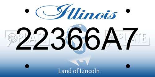 22366A7 Illinois License Plate