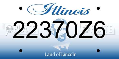 22370Z6 Illinois License Plate