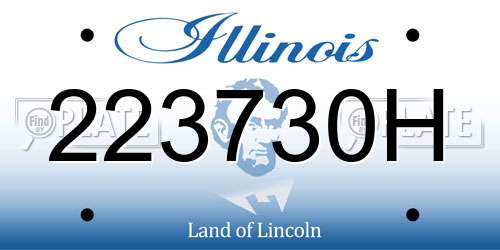 223730H Illinois License Plate