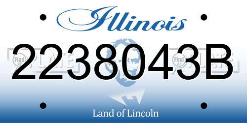 2238043B Illinois License Plate