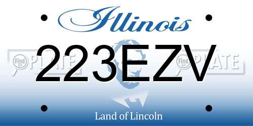 223EZV Illinois License Plate