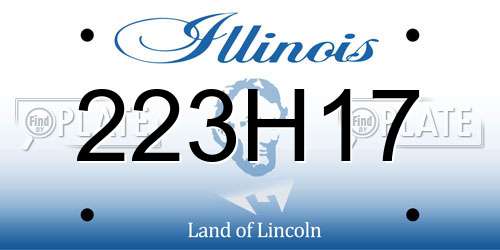 223H17 Illinois License Plate