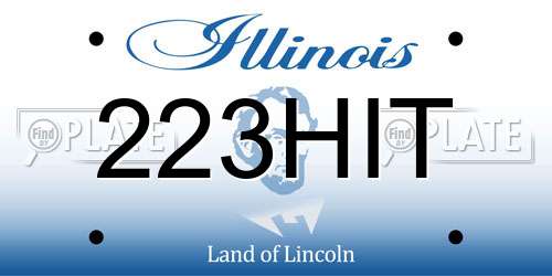 223HIT Illinois License Plate