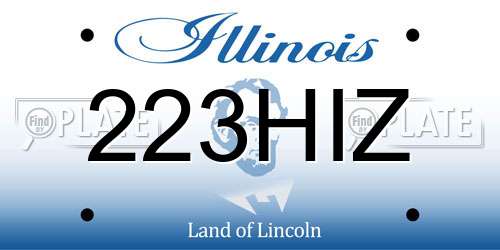 223HIZ Illinois License Plate