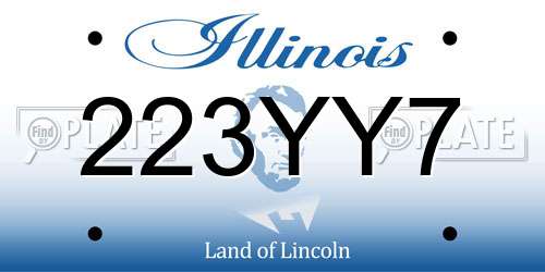 223YY7 Illinois License Plate