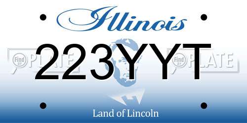 223YYT Illinois License Plate