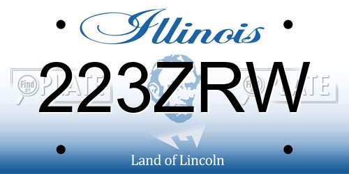 223ZRW Illinois License Plate