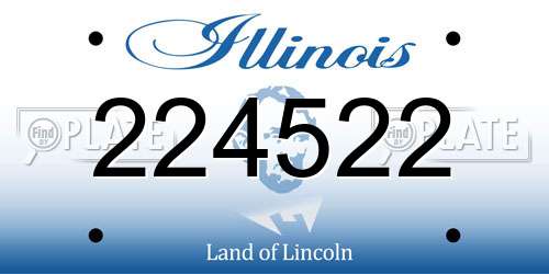 224522 Illinois License Plate