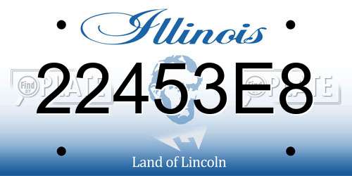 22453E8 Illinois License Plate