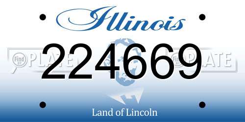 224669 Illinois License Plate