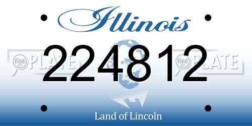 224812 Illinois License Plate