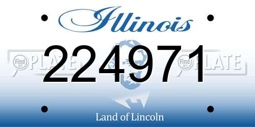 224971 Illinois License Plate