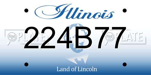 224B77 Illinois License Plate