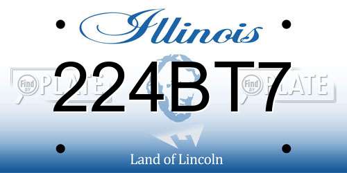 224BT7 Illinois License Plate