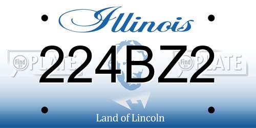 224BZ2 Illinois License Plate