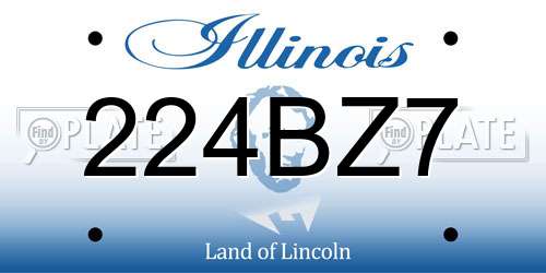224BZ7 Illinois License Plate