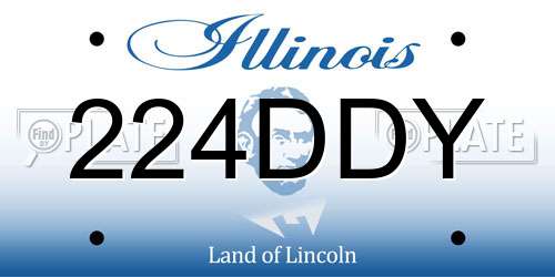224DDY Illinois License Plate